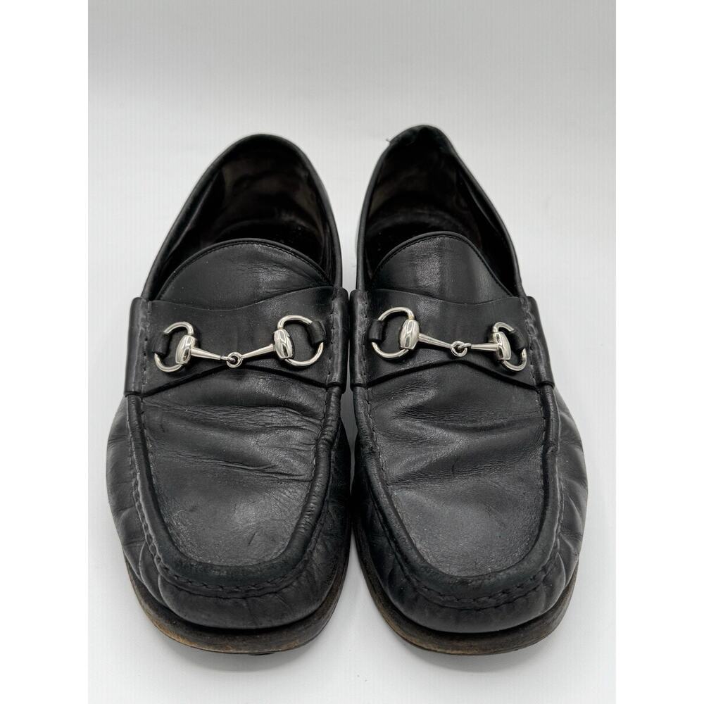Gucci Black Leather Horsebit Loafers Men’s Size 10 D Made in Italy READ DESC